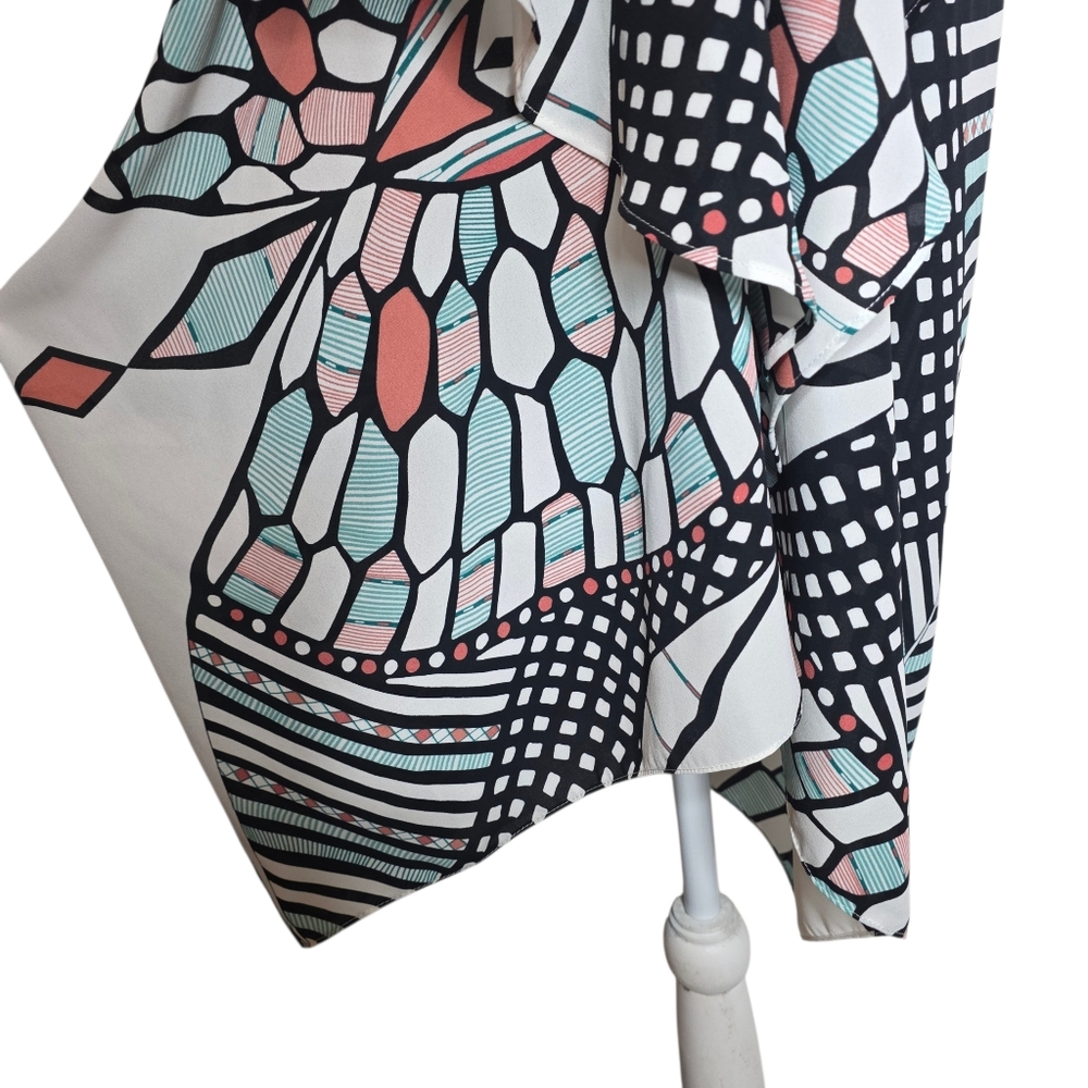 Olivaceous Angel Wing Geometric Dress Size Large - Picture 4 of 10